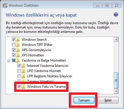 Windows Faks ve Tarama