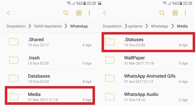 WhatsApp Medya Klasoru