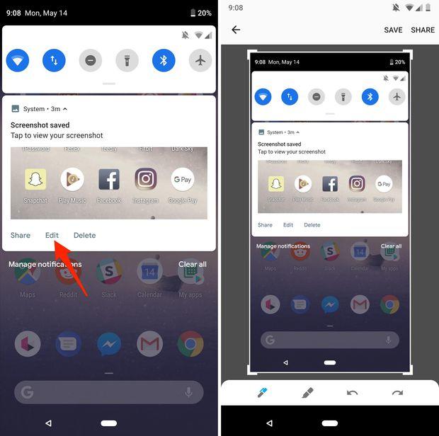 Android P Ekran Görüntüsü Araçları