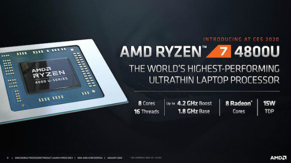 CES 2020 : AMD Ryzen 7 4800U İşlemcisini Tanıttı!