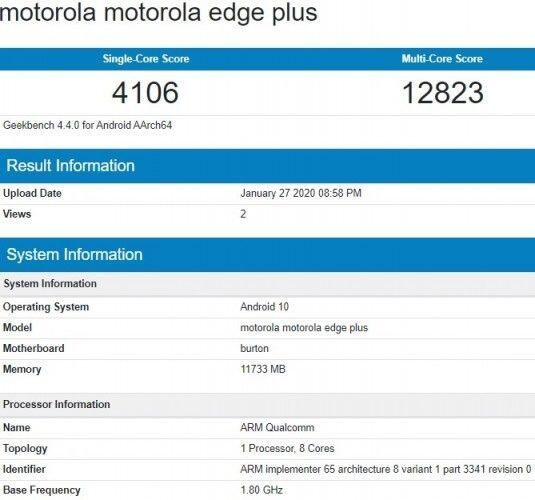 Motorola Edge Plus Geekbench